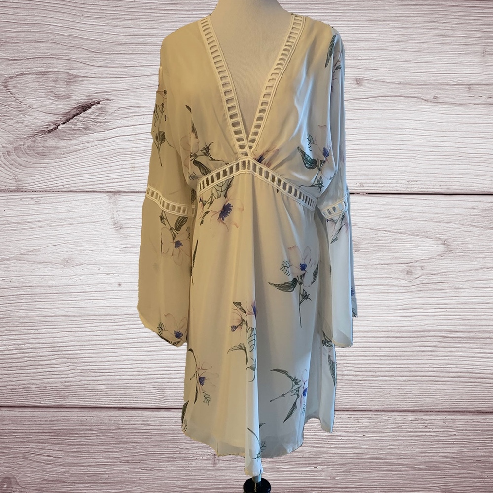 NWT Fraiche by J Floral Chiffon Blouson Dress – Feminine Flowy / Occasion Chic - Picture 6 of 8